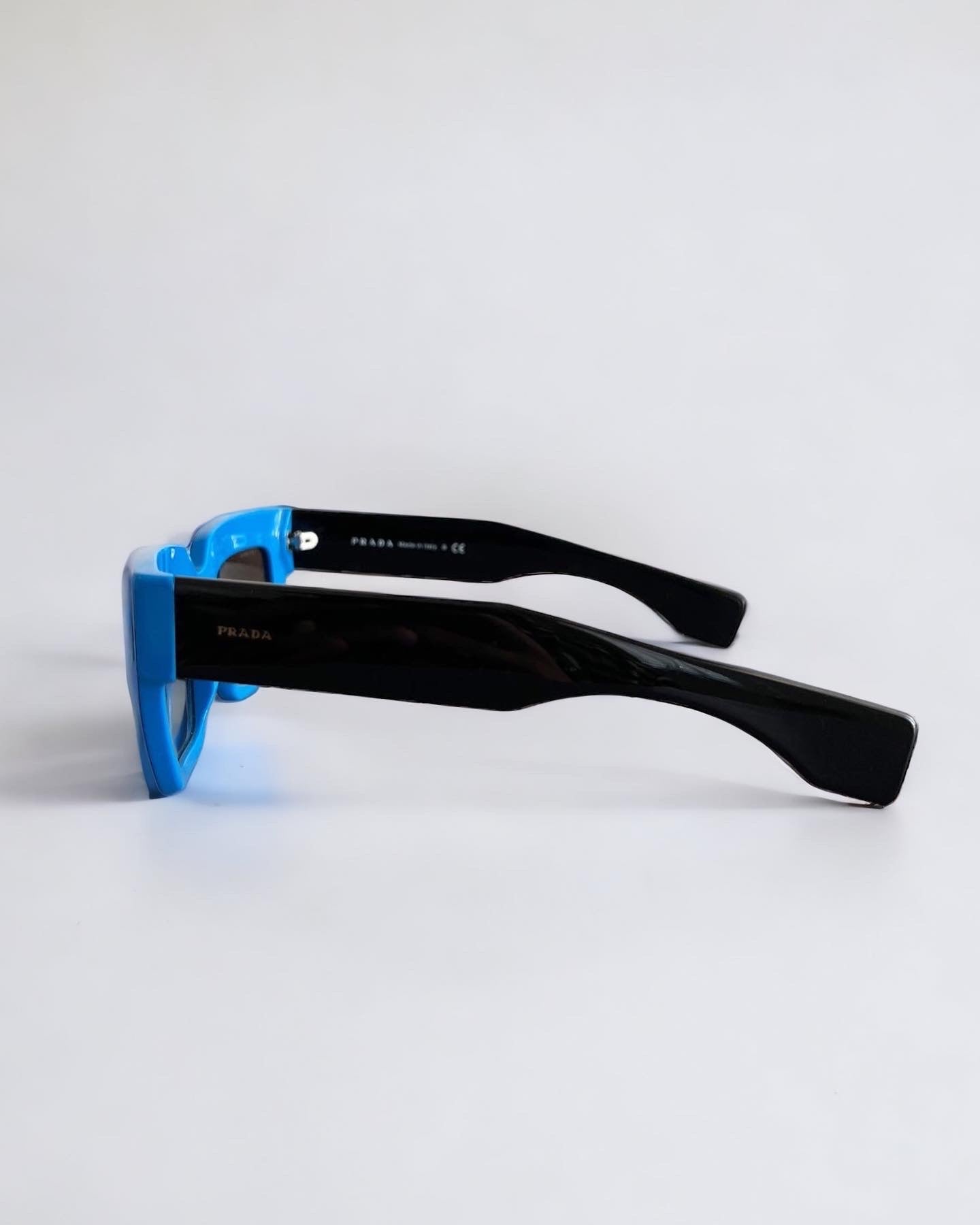 Prada Linea Rossa Men Grey Transparent Rubber Square Sport Sunglasses